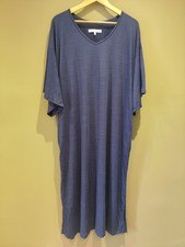 QVC Carole Hochman Women's Crepe Kaftan Dress Blue Large