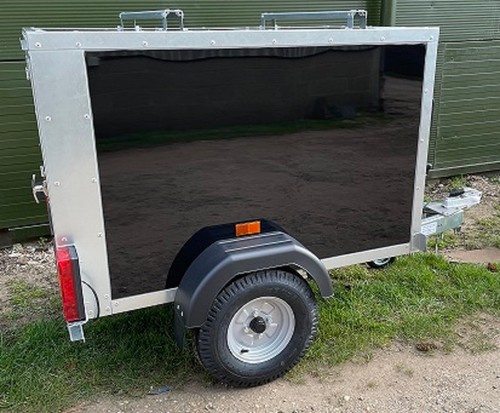 Camping box trailer with - trailer, roof