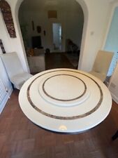 Marble top modular circular dining table with lazy Susan. Good condition.