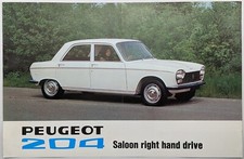 Original Peugeot 204 Saloon RHD Single Sheet Brochure, UK Market, c 1960's