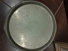 Moroccan hexagonal tray 56cms dia silver