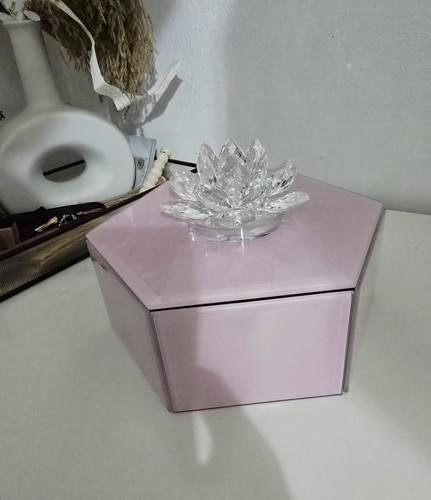 Glass beveled hexagon trinket - hexagon,