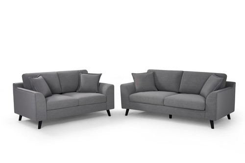 Arlo grey faux suede - suede, sofa