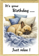 French Bulldog / Frenchie (4"x 6") Birthday Card - blank inside - by Starprint
