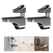 Adjustable Glass Shelf Brackets for Various Thicknesses Polished Chrome