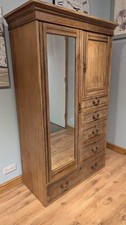 Antique Wardrobe Armoire Linen Press Drawers Victorian Arts and Crafts Style