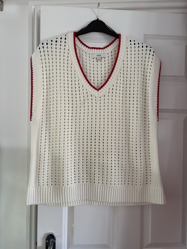 Cream with red trim - cream,