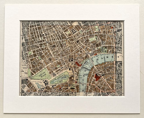 Antique 1900 london map - london,