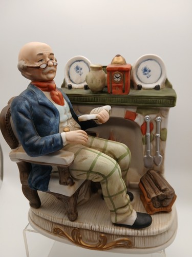 Old man sitting the - old, fire