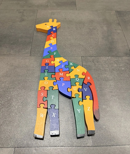 Wooden giraffe jigsaw - wooden,