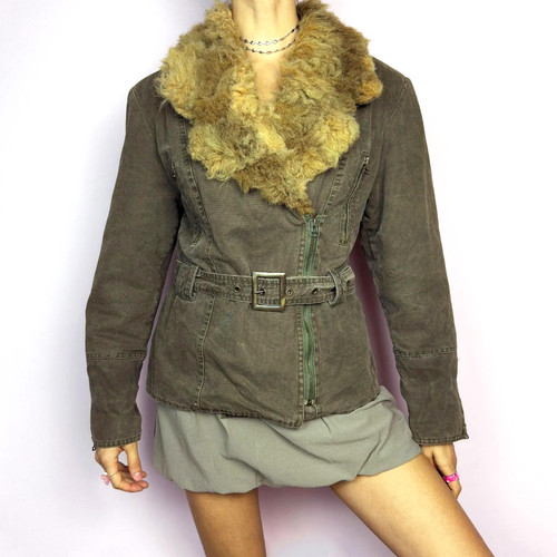 Vintage green belted jacket - vintage,