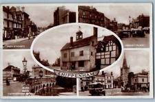 Wiltshire England Postcard Chippenham Hall Street Multiview 1939 RPPC Photo