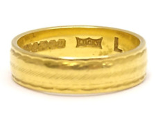 22ct Gold Wedding Band Ring H.S  LUCKY  Engraved  22 Carat Yellow Gold Ring