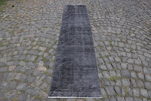 Black runner rug - black, gray