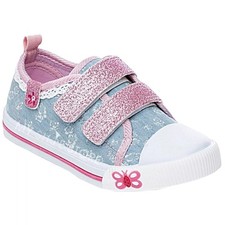 GIRLS TRAINERS CANVAS SHOES | CHILDREN SUMMER CASUAL  FLAT LOW TOP PLIMSOLLS