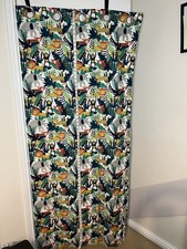 Dunelm Childrens Jungle Nursery Eyelet Curtains 66"x72" Elephant Lion Monkey (B)