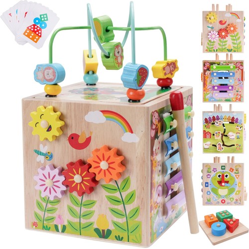 Wooden activity cube - cube, |
