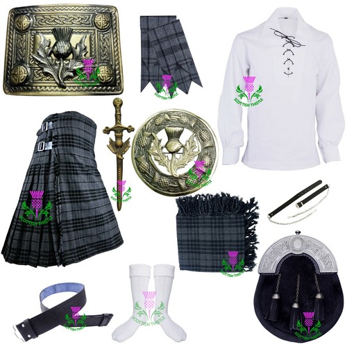 Grey watch scottish kilt - grey,