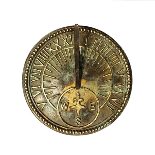 Solid brass roman sundial - solid,