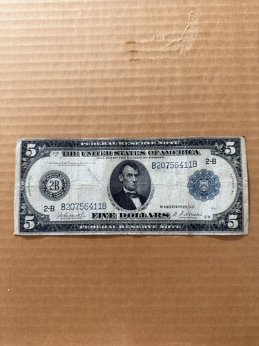 1914 large new york - 1914, $5