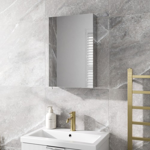 Single door bathroom mirror - door,
