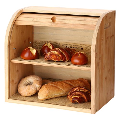 Tier bamboo bread bin - bread, large
