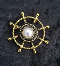 Nautical Ship Wheel Brooch