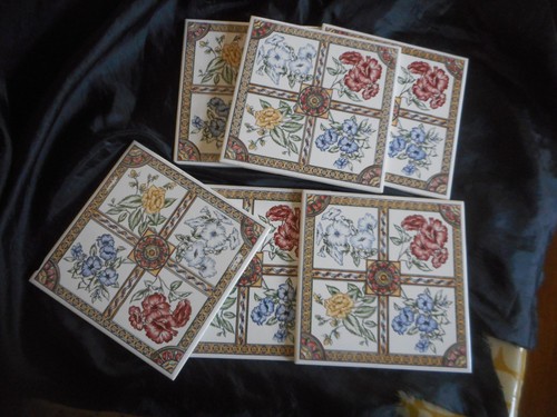 Six beautiful old tiles