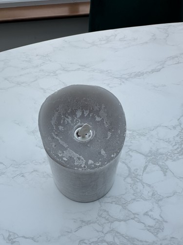 Grey battery operated candle - operated,