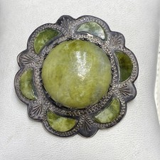 Vintage Scottish Iona Marble Brooch 