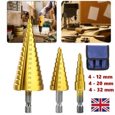 3Pcs Large HSS Steel Step Cone