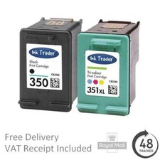 Premium Remanufactured 350XL 351XL Black & Colour Ink Cartridges For HP Printers