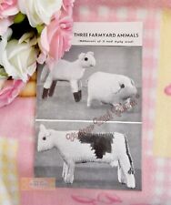 Vintage 1940s Farmyard Animals Toy Knitting Pattern Cow pig and Lamb Sheep