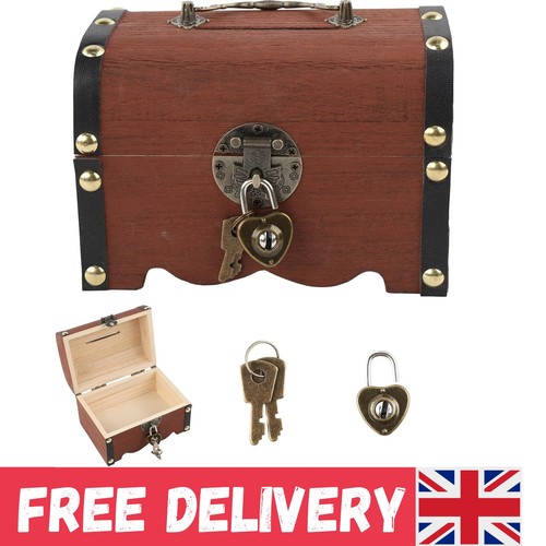 Mini treasure chest wooden - mini,