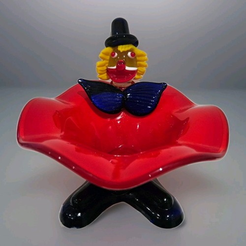 Vintage muruno glass clown - glass,