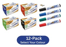12-Pack BIC Velleda 1701 Whiteboard Markers Drywipe Dry-Erase Pens Bullet Tip