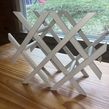 White Wood Accordion Wine Rack