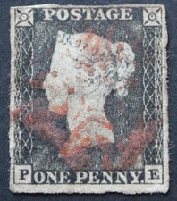 Great Britain 1840 QV Penny Black SG 2 used