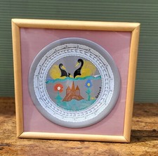 Framed Robert 'Scottie' Wilson Handpainted Plate Outsider Art