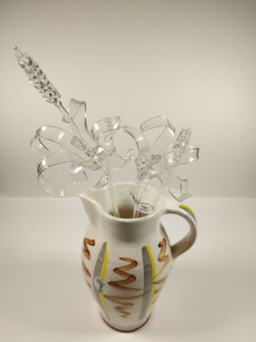 Hand blown clear - clear, glass