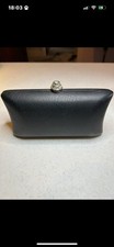 Little Black Clutch Bag With Diamanté Clasp