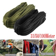 31/50/100M Army Military Paracord Reel 4mm Basha Tent Camping Guy Rope Para Cord