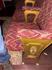 3 Vintage Art Deco Cinema Chairs Restored and Reupholstered 1930s