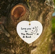 Love You To The Moon And Back” Hanging Sign – Mum, Nan, Daddy Gift