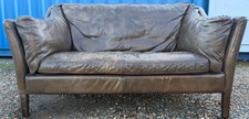 Vintage leather sofa loveseat