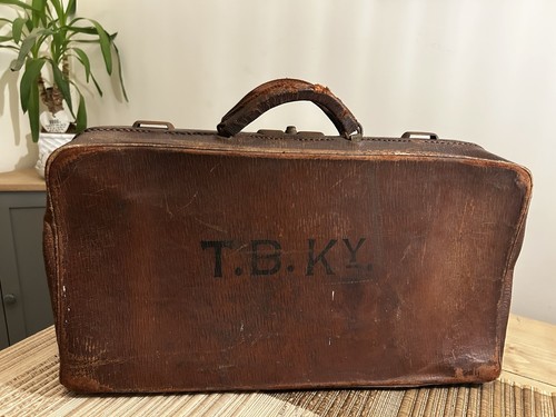 Vintage large leather brown - large,