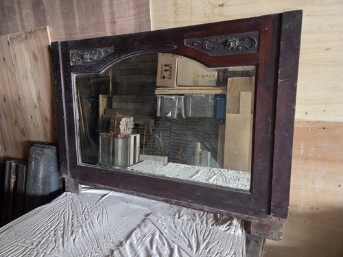 Antique large overmantle - antique,