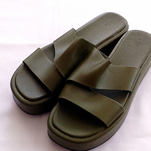 Women khaki slider - khaki,
