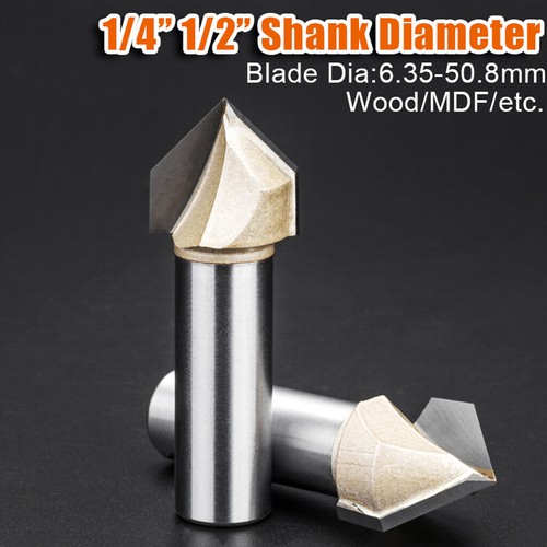 Groove router bit 1 - 90°, 1/4"