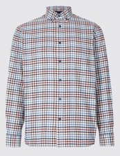 Mens Ex M&S Blue Harbour Pure Cotton Checked Shirts Size M-XXXL BNWOT RRP £39.50